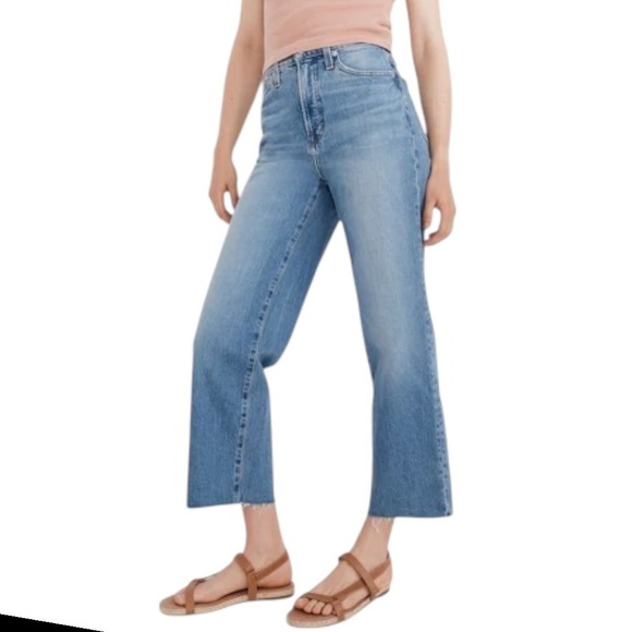 Madewell Womens The Perfect Vintage Wide Leg Crop Jeans Size 32 Denim Casual - Picture 1 of 15